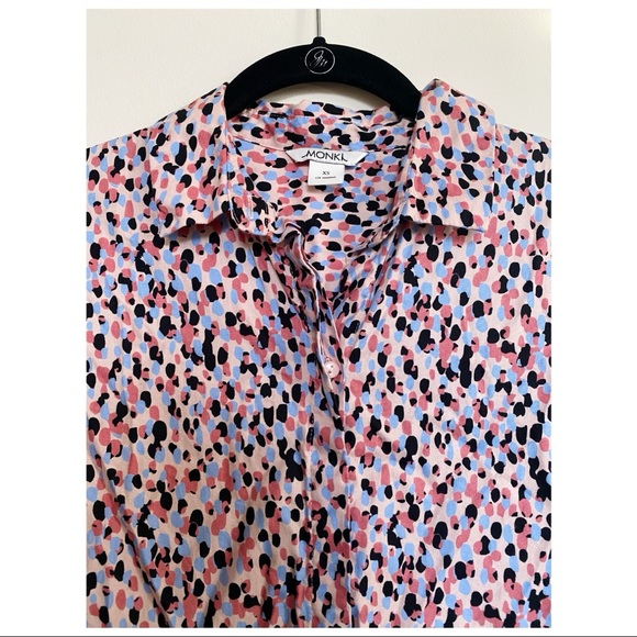 Monki Smudge Print Shirt Dress | Size XS - Picture 4 of 8
